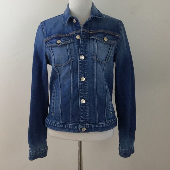 7 for all Mankind Denim Trucker Jacket s - Picture 2 of 8